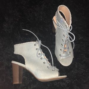 Lace up detail heels